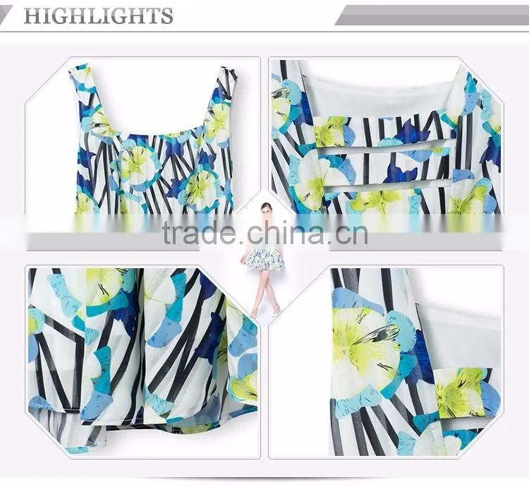 Cute Pattern Floral-Printing Advanced Apparel Dresses