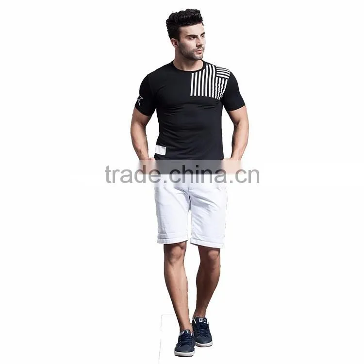 2016 New arrival latest design super soft white wholesale cheap men's cotton shorts