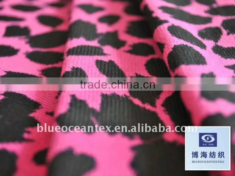 100% cotton corduroy 18 wales 21x21/51x134 57/58" leopard print fabric leopard print corduroy