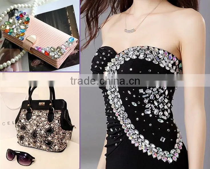 Shining hot fix Crystal Blue Hot Fix Rhinestone For Garment Accessories