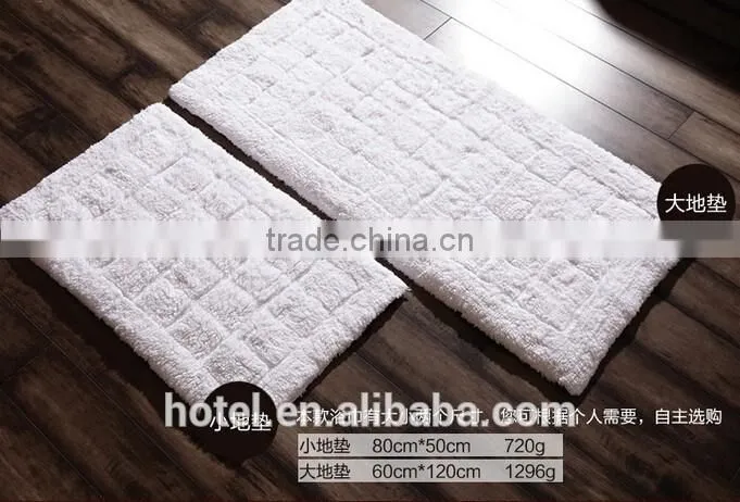 hotel plush bath rug with logo embroideried