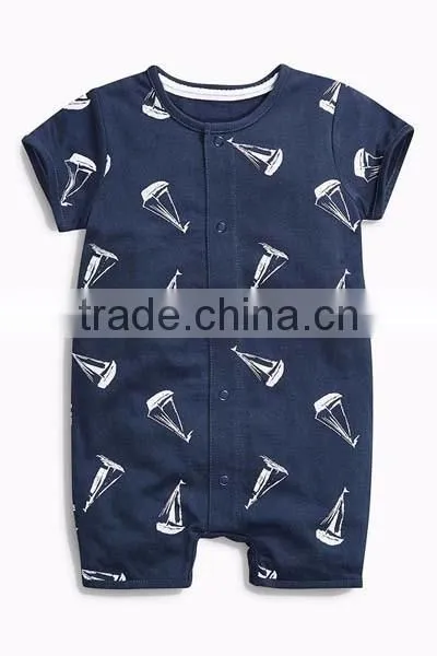 2016 summer 6 colors short sleeve printed cotton baby romper