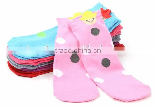 pretty polka dot smile style women cotton socks