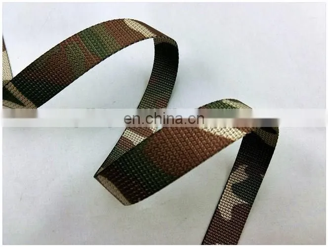 Customized 3/4'' camouflage ribbon military ribbon polyester webbing
