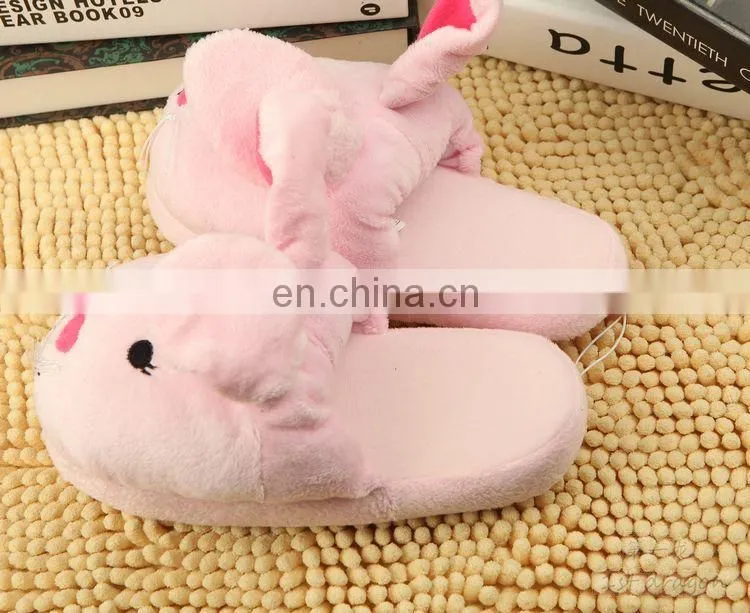 custom happy foot pink rabbit animal cartoon indoor Slippers