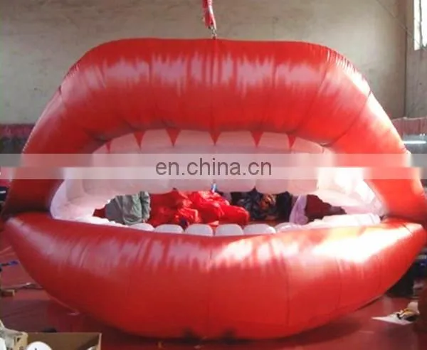 Giant hanging inflatable lips for event decoration