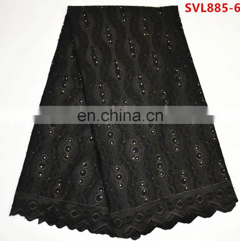 swiss voile cotton lace fabric 100% cotton swiss voile lace fabric black