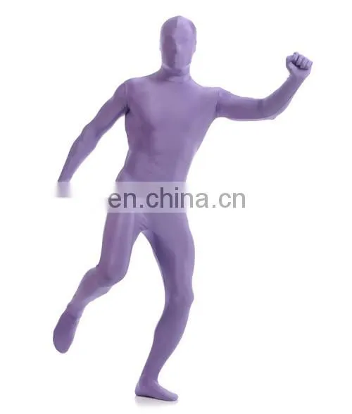 Unisex Full Body Purple Sport Spandex Lycra Zentai Costume Morph Suits Large