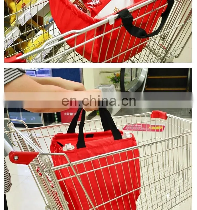 Foldable trolley cart supermarket shopping bags, multifunctional reusable shopping cart bags