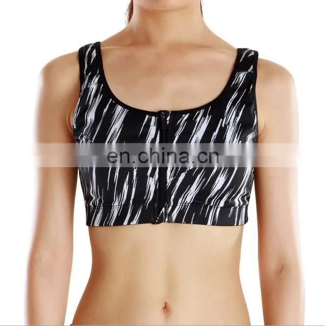 Moisture Wicking Soft Yoga Wear Print Cotton Sports Bra With Band#S150026