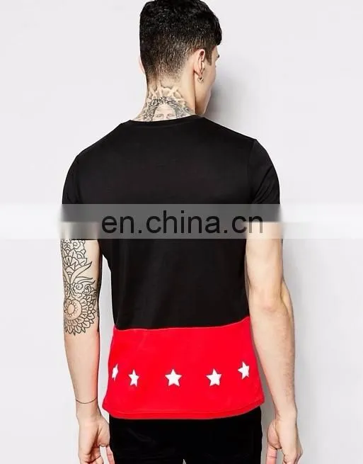 Red printing black o neck digital printing men comfort colors tshirts