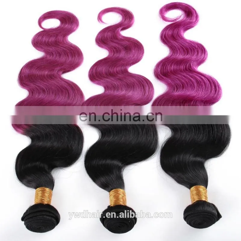 8A Ombre Brazilian Hair Body Wave Two Tone Color Purple Hair Extensions Body Wave Paypal Accept 3 Bundles Free Shipping