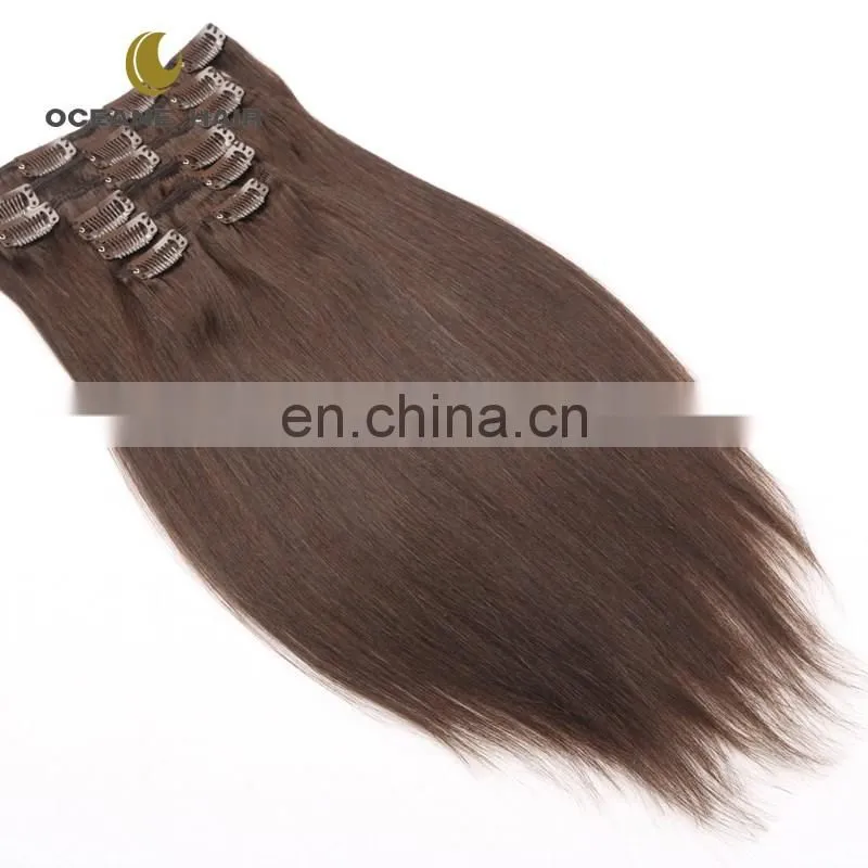 No tangle and shedding grey color clip in hair extension prices