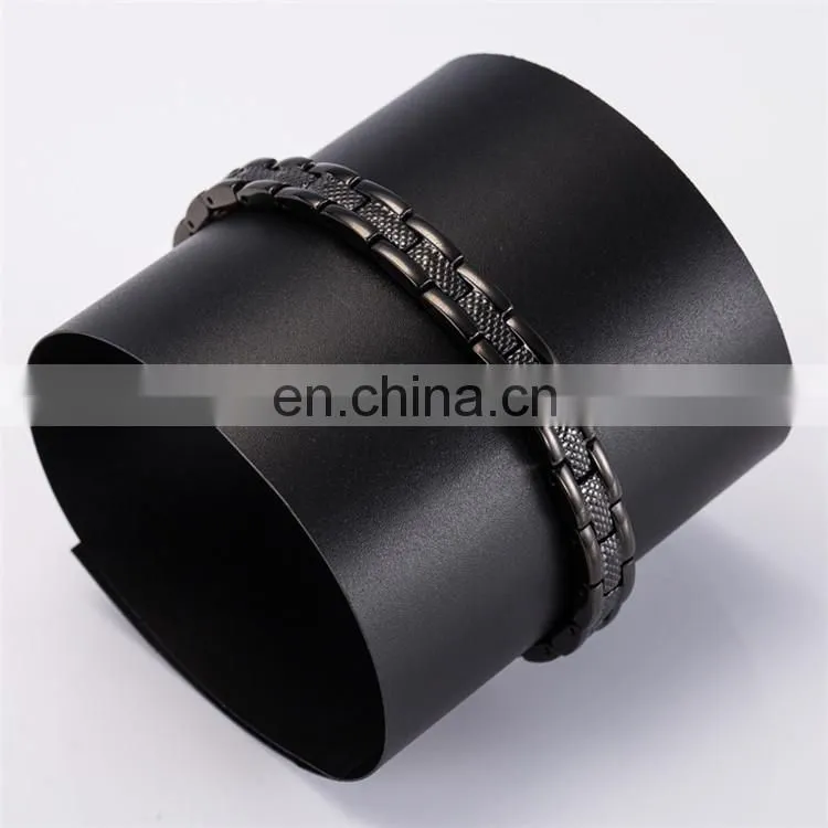 Silver and gold plated stainless steel magnetic bracelet powerful mens magnetic therapy bracelet