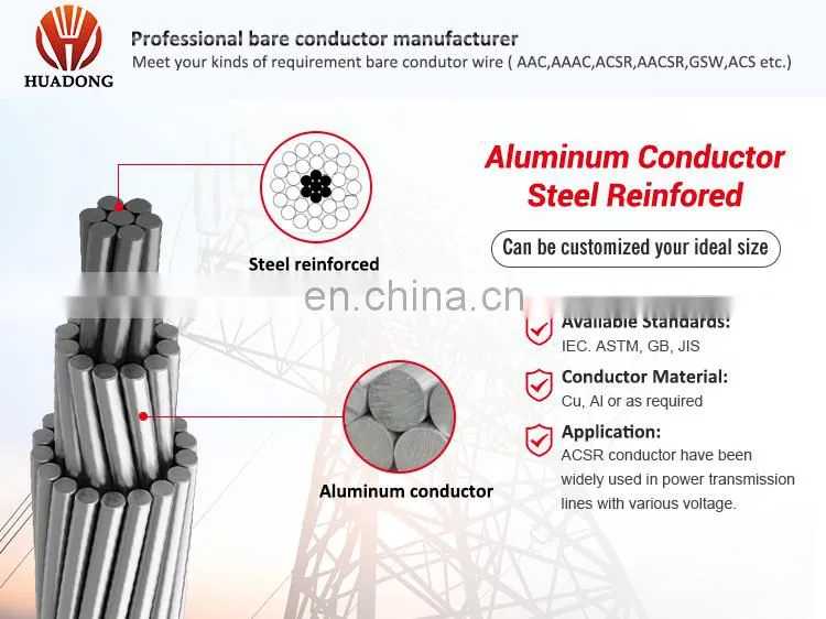 overhead line bare AAC ACSR DOG AAAC aerial drop conductor