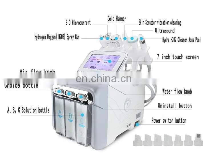 6 In 1 Hydra Aqua Dermabrasion Facial Peel Small Bubble Beauty Machine Deep Cleansing Skin Rejuvenation