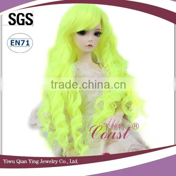 long fluorescence color best quality curly BJD doll wigs