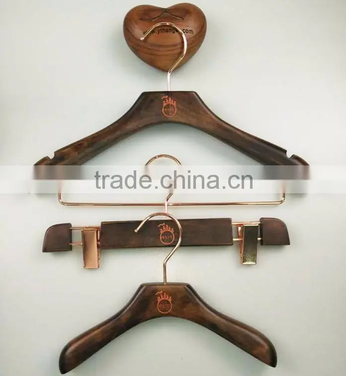 High quality infant children wooden clothes hanger cute baby wooden hanger with trousers hanger
