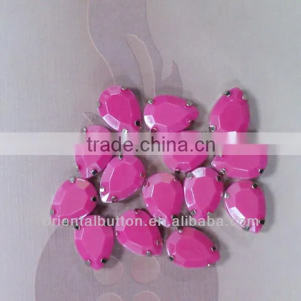 colorful sew on stones with metal claw