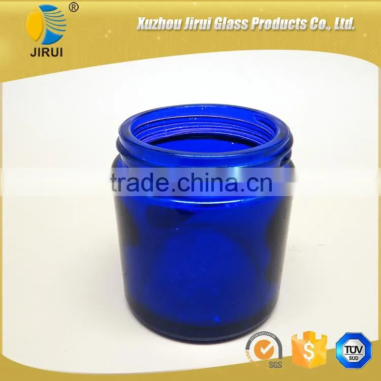 high quality 3oz blue cylinder glass cream jar