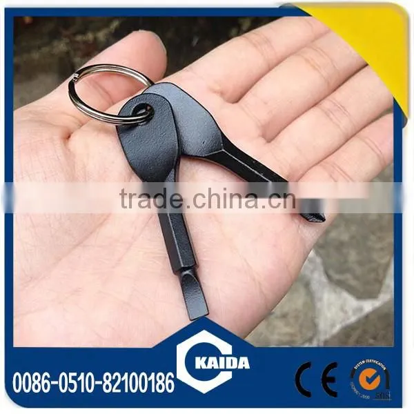 Mini pocket stainless steel outdoor tool EDC cross combination screwdriver with keychain key ring