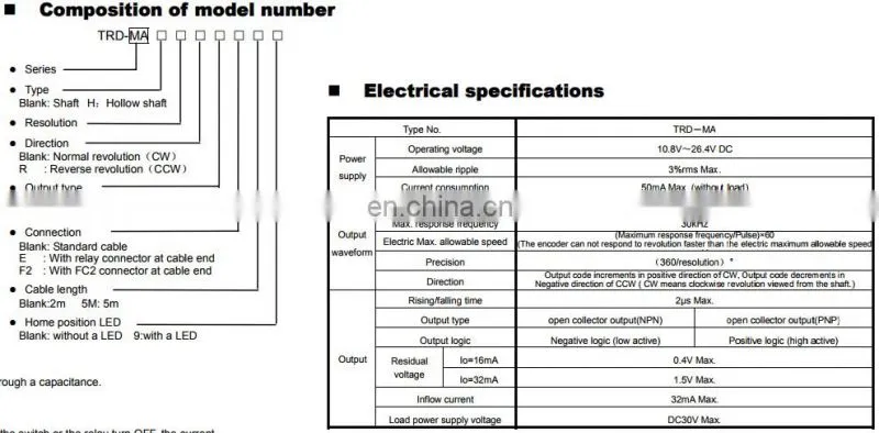 NPN open collector absolute type encoder TRD-MA512N