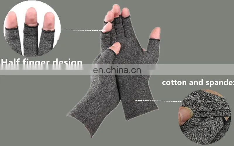 Cheap Half Finger Pain Relieve Compression Other Sports Gym Anti Slip Silicone Dots Arthritis Gloves