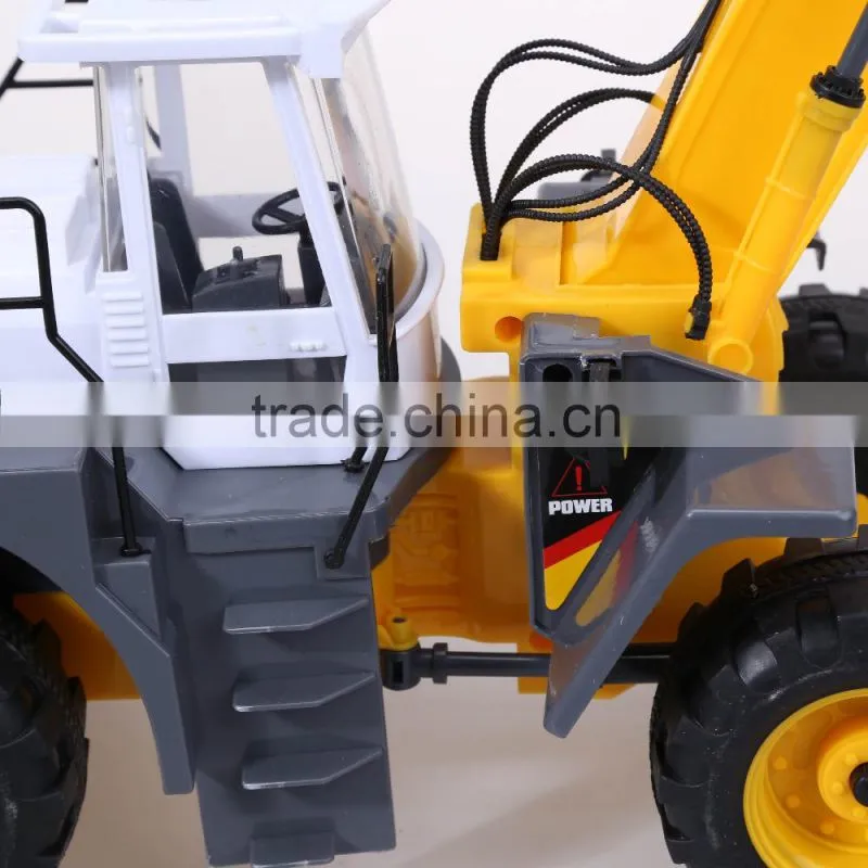 Outdoor big white+yellow color plastic rc excavators for kid