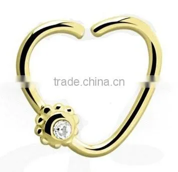 Heart GEM Flower 316L surgical steel Tragus cartilage Daith Body Piercing Jewelry