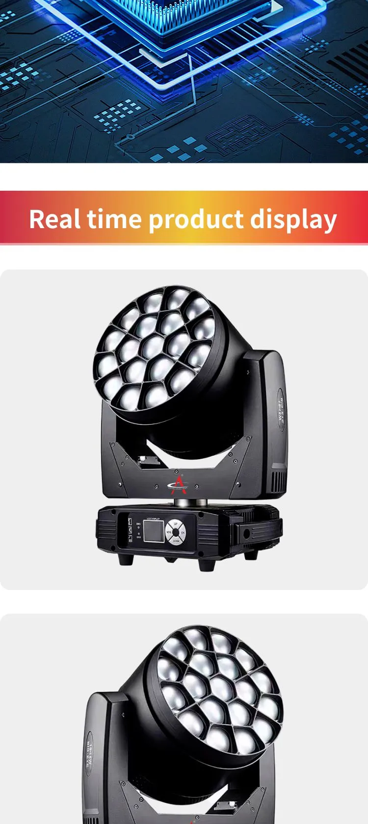 FY-1915 19x15W 4in1 Osram Light Stage Moving Head Light Wash Zoom Beam Light Bee Eye with DMX Control for Stage Night Club Bar Party Dj Ktv
