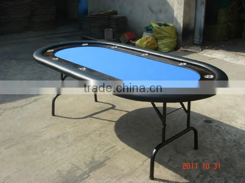 Premium 84" Oval Suited Speed Cloth Poker Table with Jumbo Stainless Steel Cups