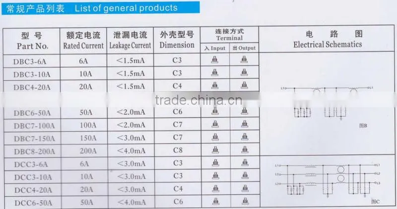 3 phase ac power line filter