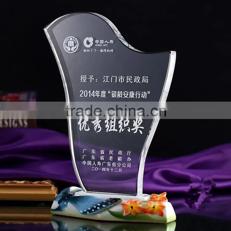 glass trophy crystal award for Souvenir Gifts star model