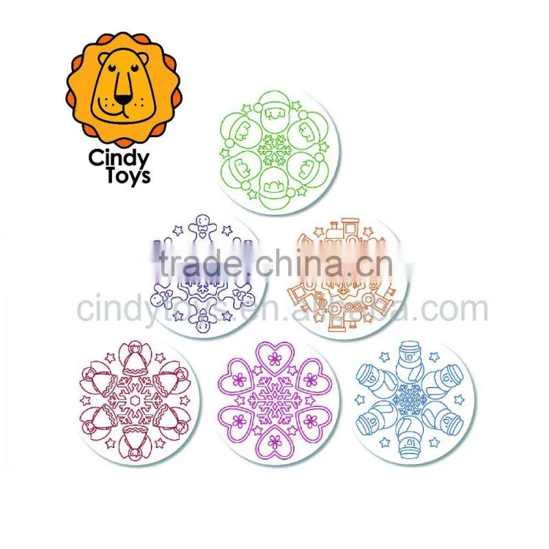 Wooden Stamps Christmas Mandalas 6 pcs for Christmas