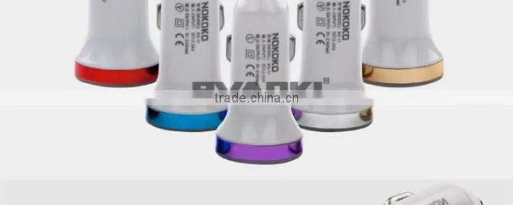 Promotional Output DC 5V 2.1A Double Speed Fast Charge Aluminum Alloy Universal Portable Dual USB Car Charger Wholesale