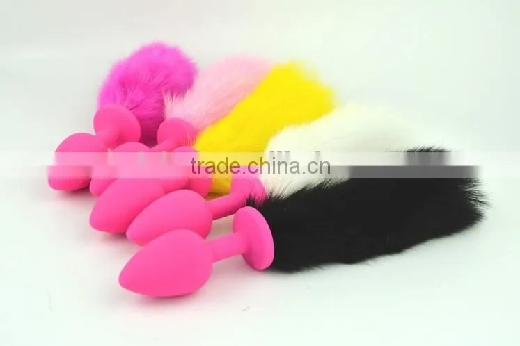 Food Grade Silicone Anal Sex Toys Rabbit Tail Anal Plug