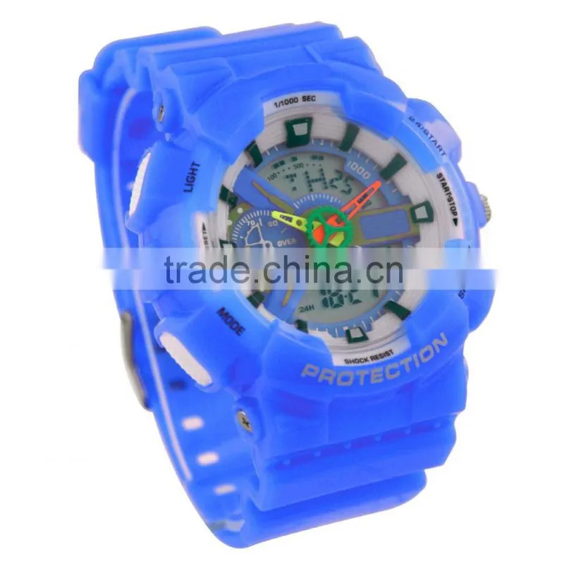LP1369 Cheapest digital with 3 hands movement pu bracelet male watch