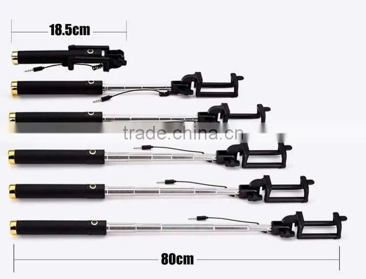 New products flexibile with cable take pole selfie stick