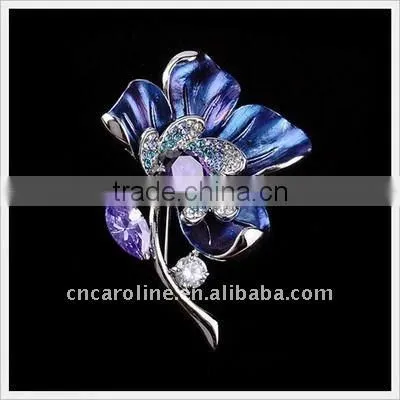 2012 New Design Vintage Flowery Large Crystal Brooch