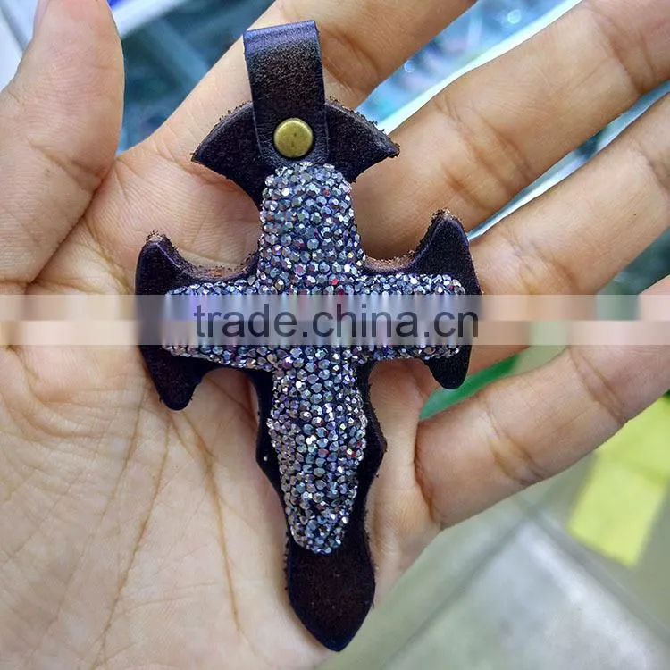 JF6882 Fashion crystal pave freefrom turquoise slab slice pendants