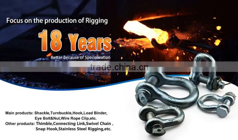 carbon steel electro galvanized us type g210 d shackle with screw pin