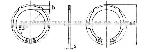 AK50 DIN983 retaining rings with lugs (DIN983/AK)