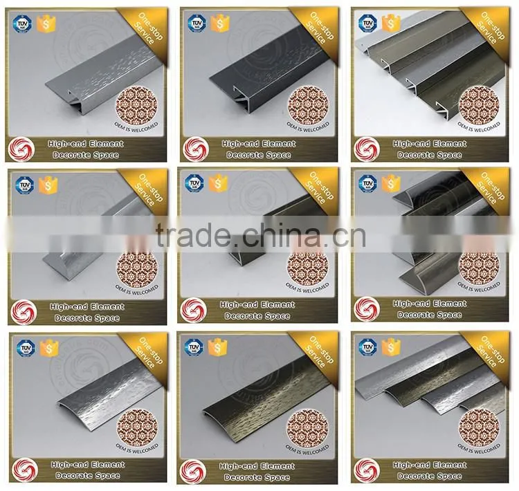 2016 hot sale flexible chrome round aluminum ceramic edge tile trim