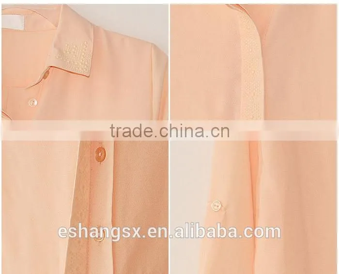 Hot drilling chiffon girls official shirt