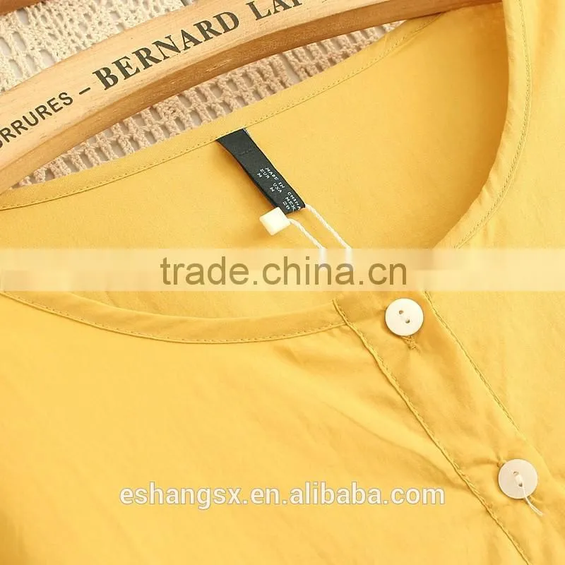 Ladies cotton pure color beautiful loose shirt