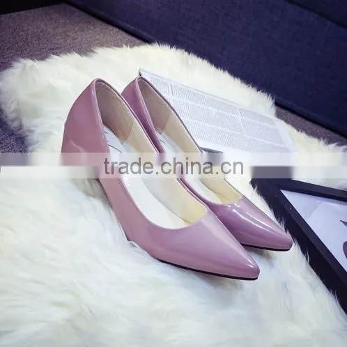 fashion cuban heel pointed toe comfortable ladies shoes