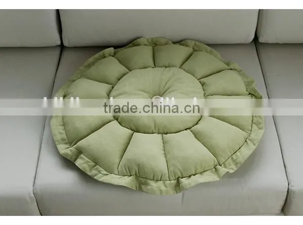 2015 fashion design round cotton linen sofa cushion seat pad