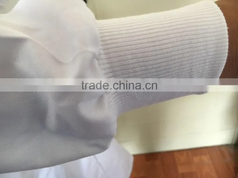 Unisex White Lab Coat with Knit Cuffs