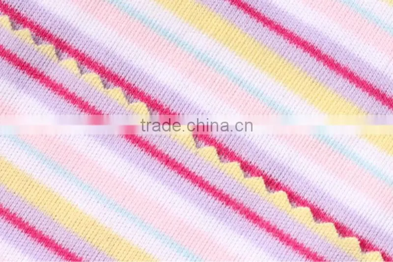 cotton yarn dyed stripe interlock knitted fabric