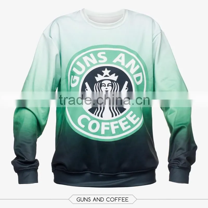 no hood gun coffee sweatshirts 3d digital print fullprint crewneck sweatshirt spring autumn unisex custom oversized pullover